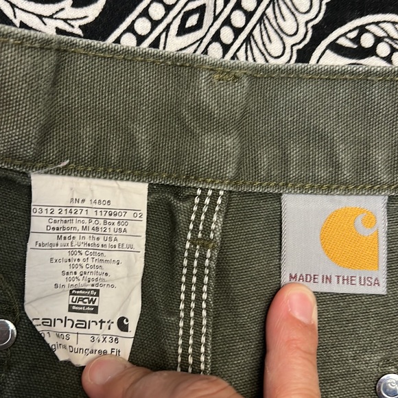 VTG CARHARTT DUCK DOUBLE KNEE PANTS MADE IN USA UNION - Picture 11 of 16